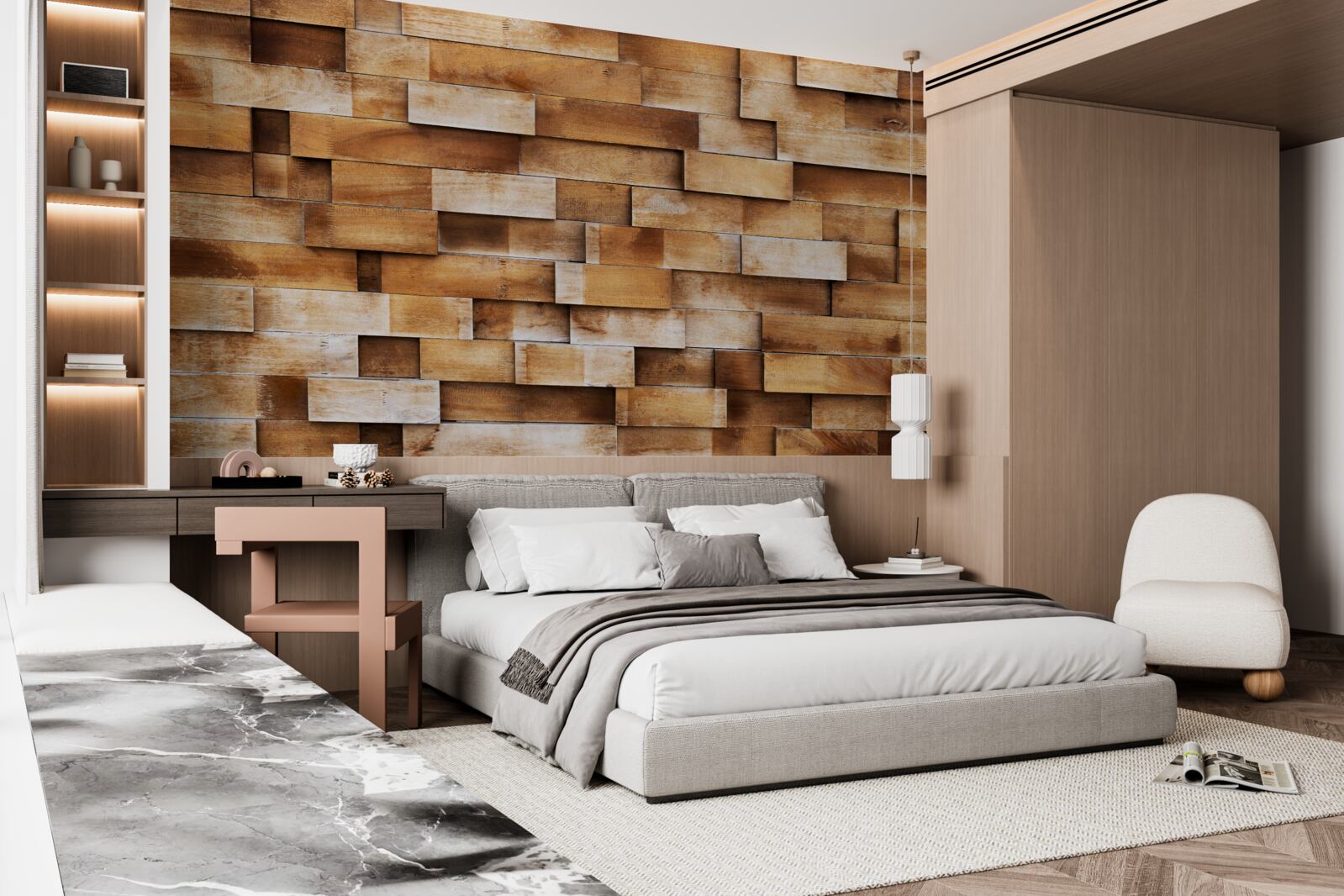 Fototapeta bariéra z drevených trámov