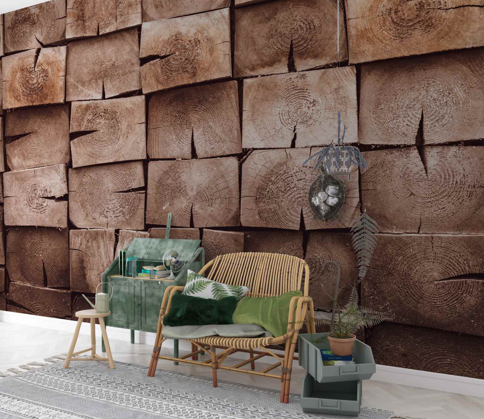 Fototapeta stoh drevených polien