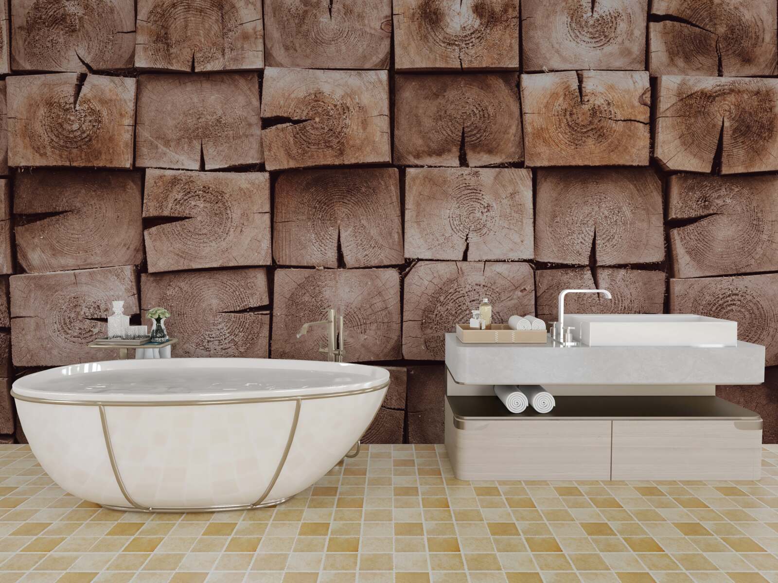 Fototapeta stoh drevených polien