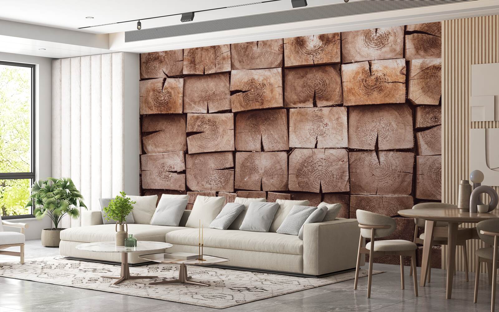 Fototapeta stoh drevených polien