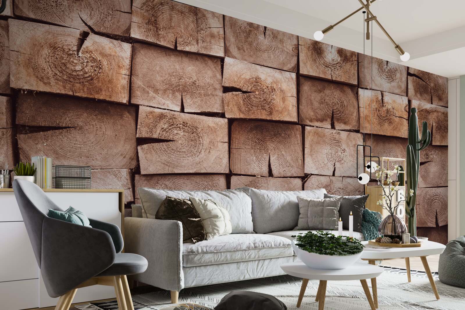 Fototapeta stoh drevených polien