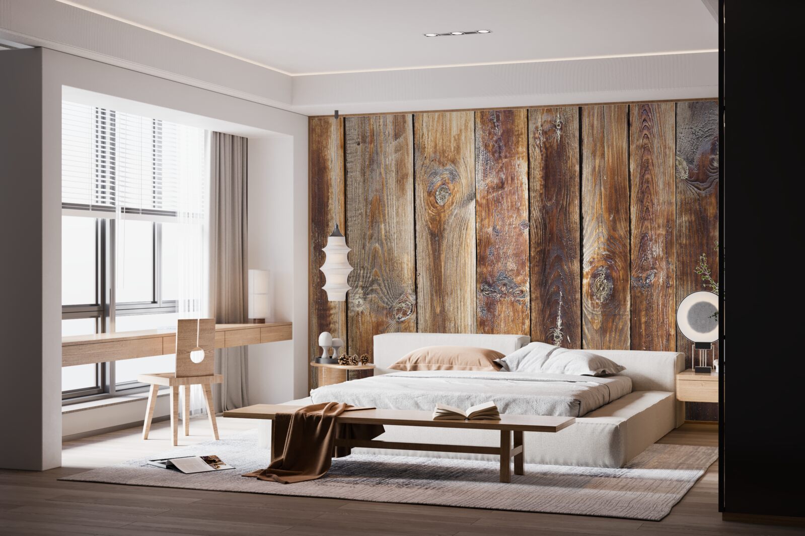 Fototapeta trámy sú z tmavohnedého dreva