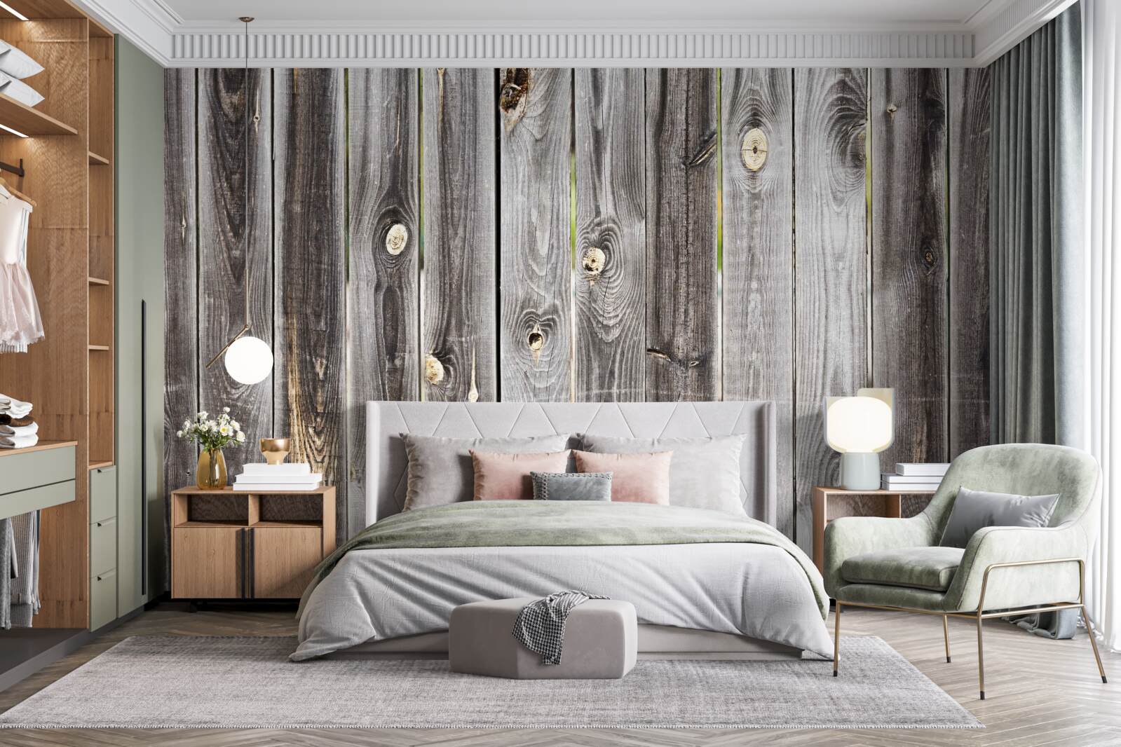 Fototapeta tmavosivý drevený plot