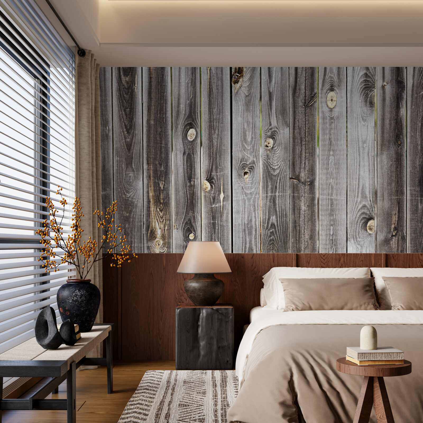 Fototapeta tmavosivý drevený plot