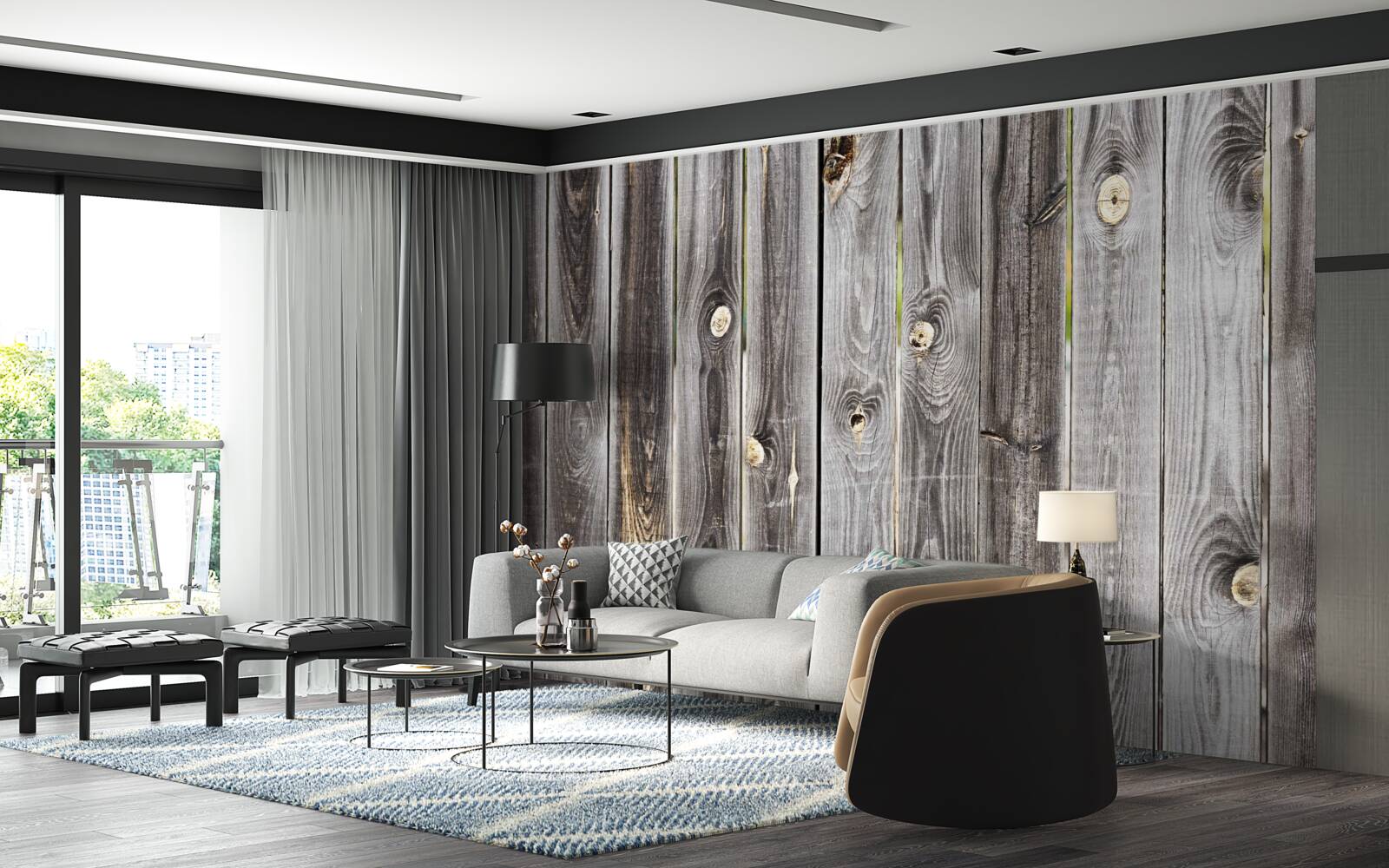 Fototapeta tmavosivý drevený plot