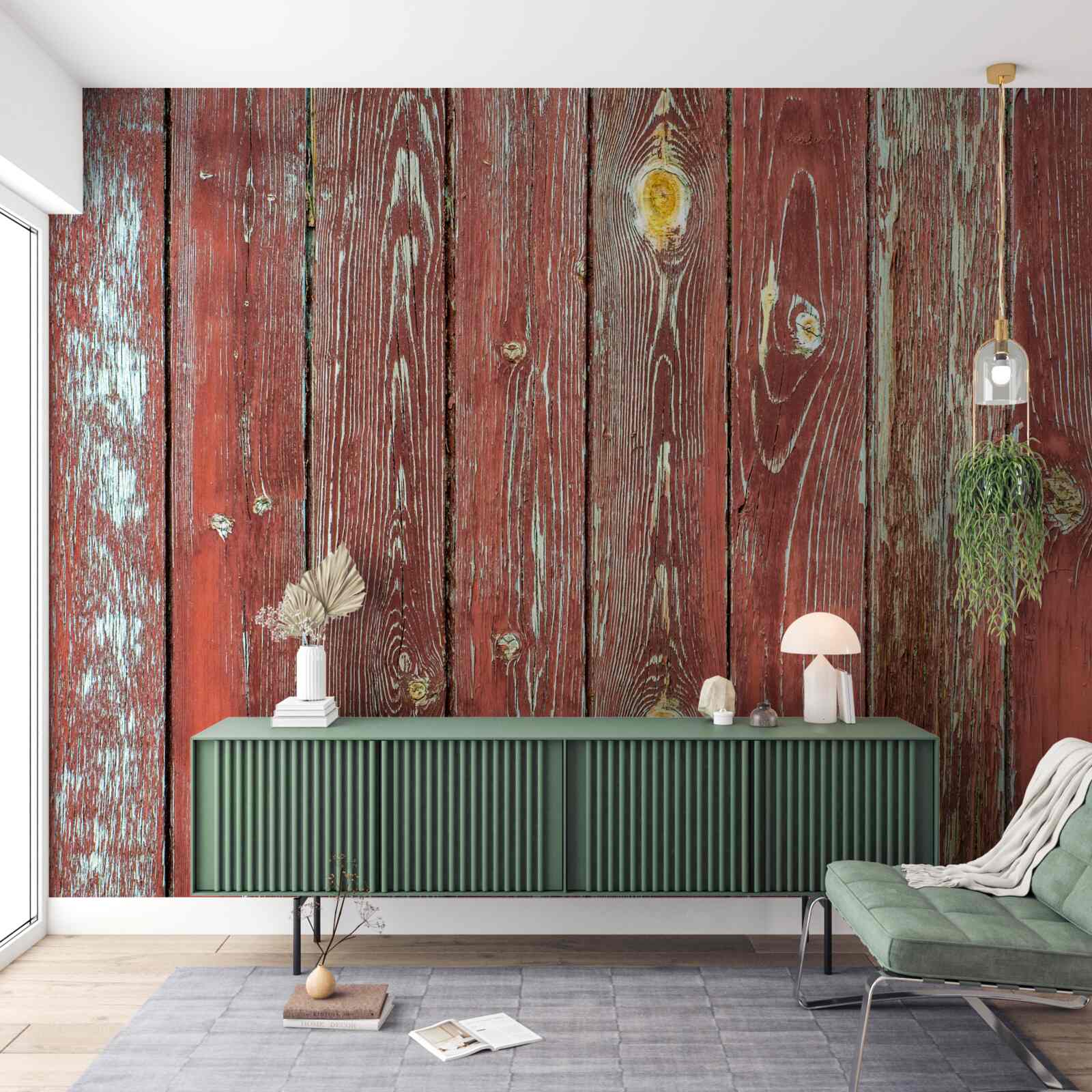 Fototapeta drevený podklad je červený a má starožitný vzhľad