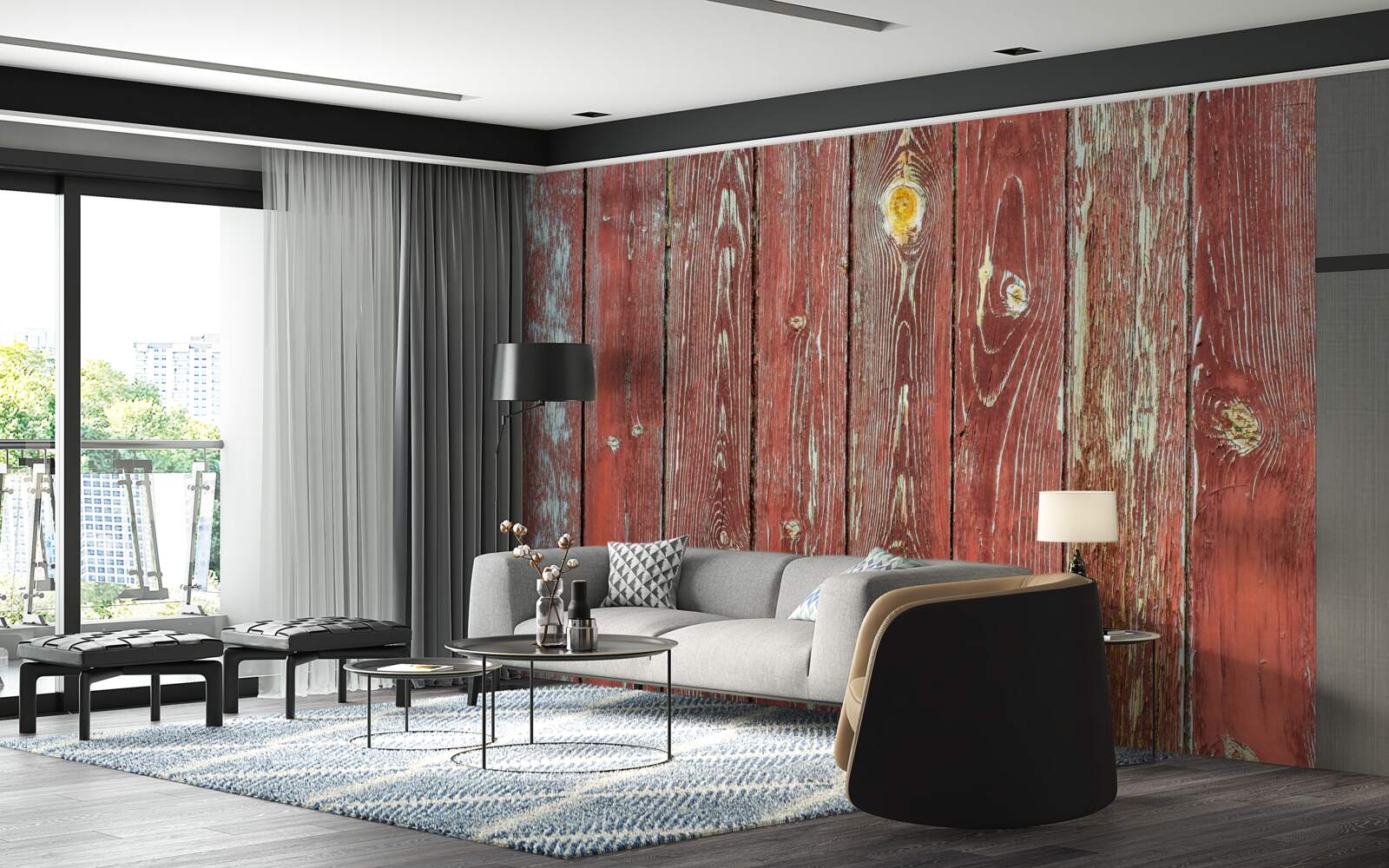 Fototapeta drevený podklad je červený a má starožitný vzhľad