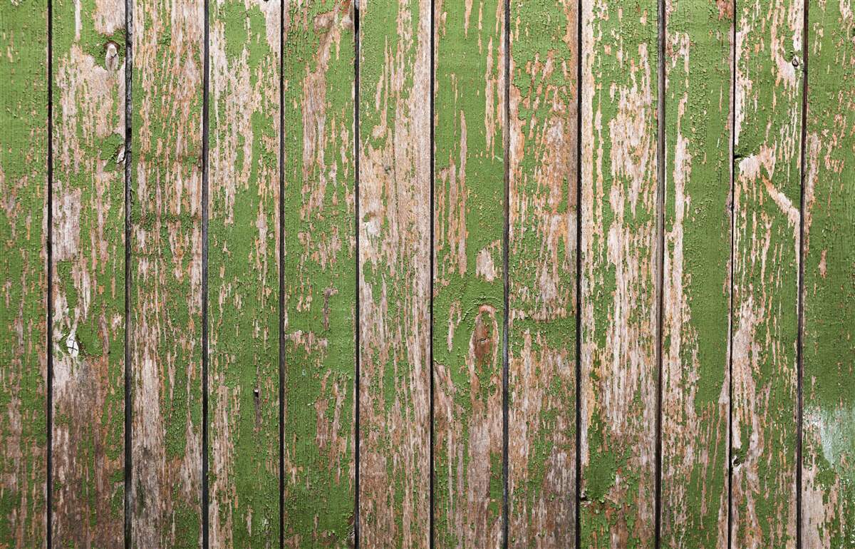 Fototapeta starodávny, zničený zelený plot