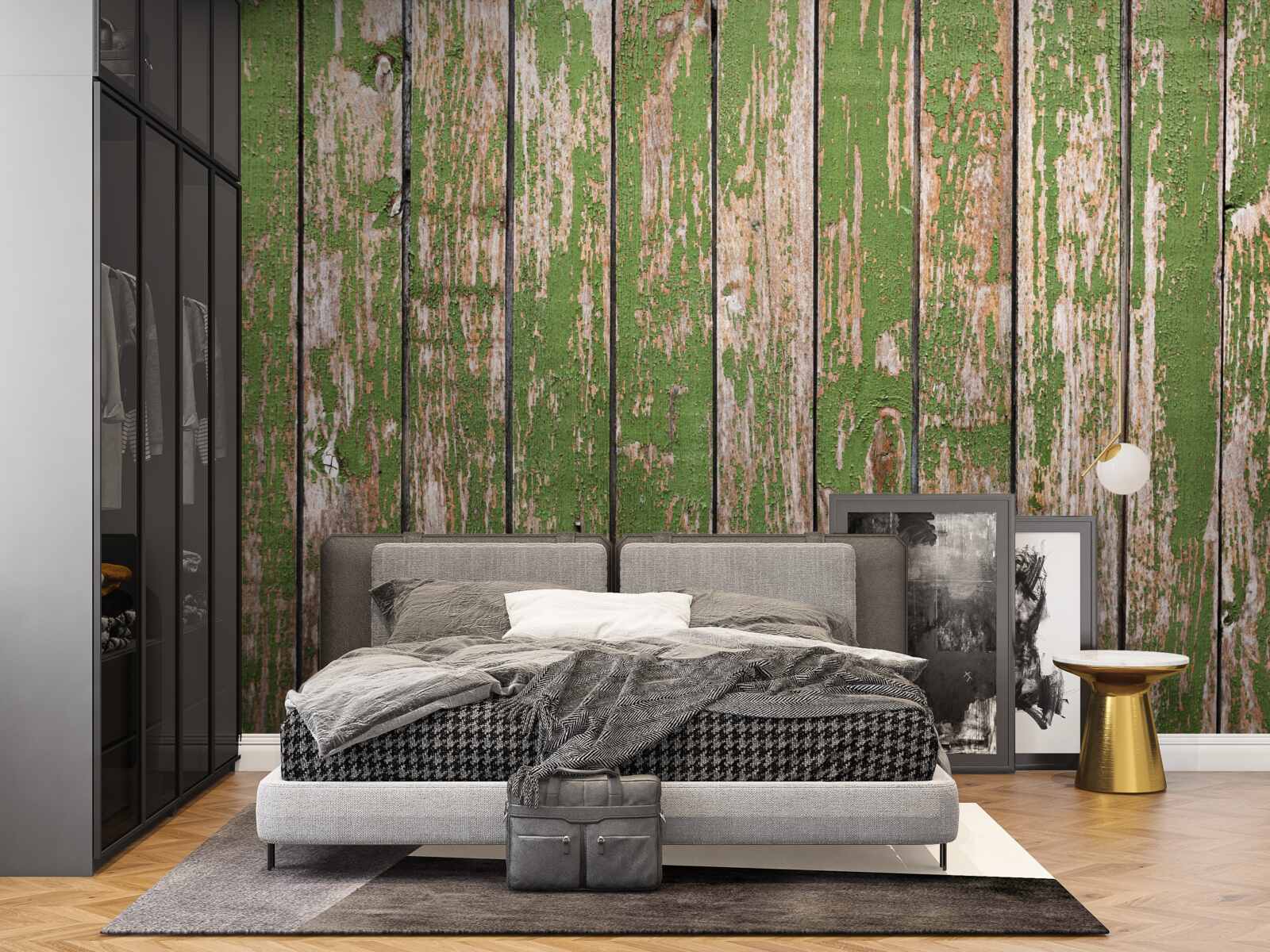 Fototapeta starodávny, zničený zelený plot