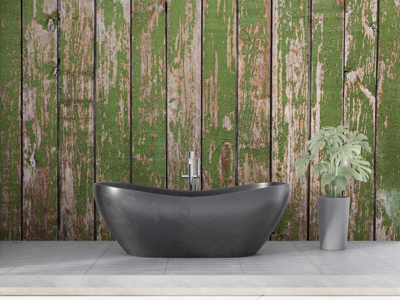 Fototapeta starodávny, zničený zelený plot