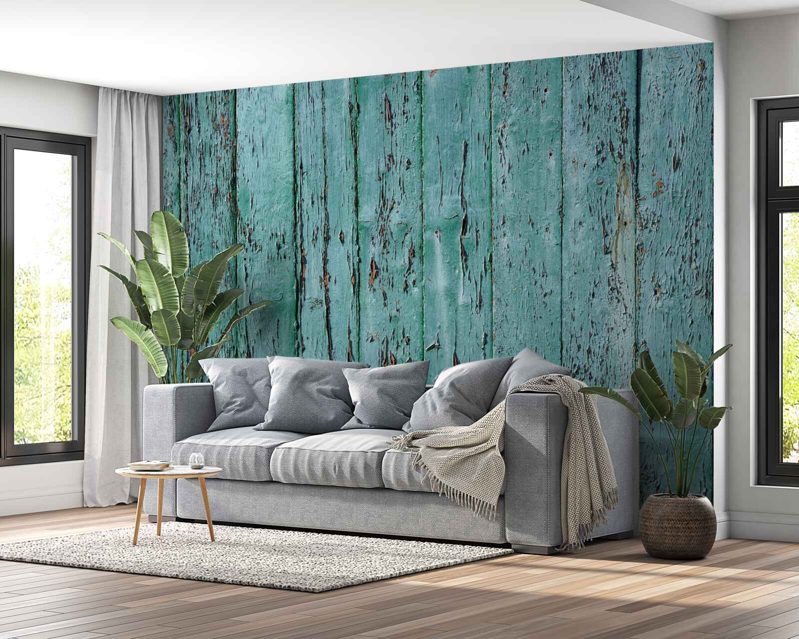 Fototapeta drevené dosky, maľované mätové, star