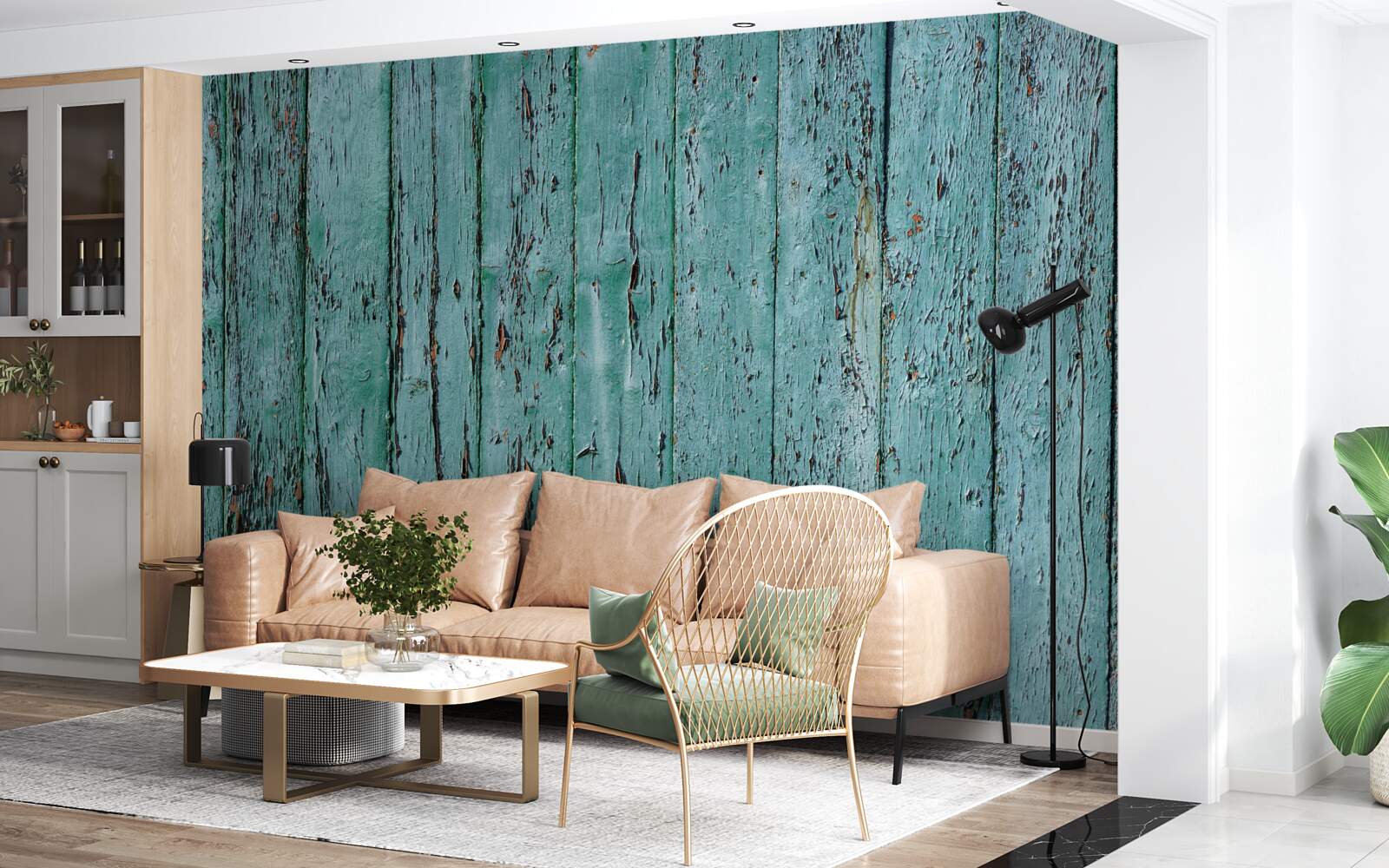 Fototapeta drevené dosky, maľované mätové, star