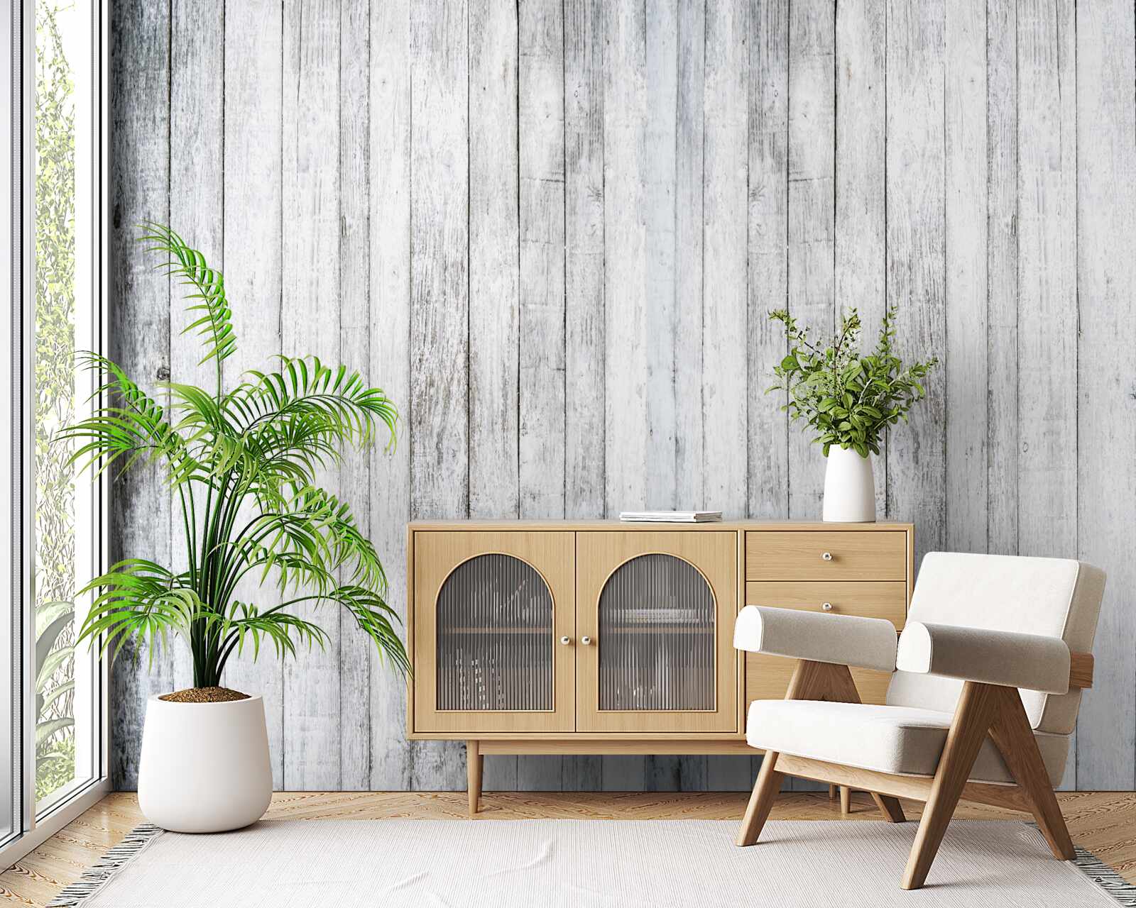 Fototapeta tenké palice zo svetlosivého dreva