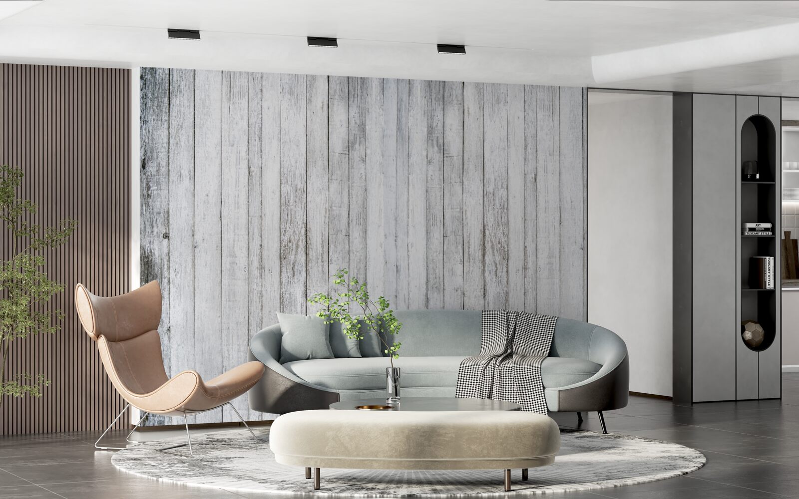 Fototapeta tenké palice zo svetlosivého dreva