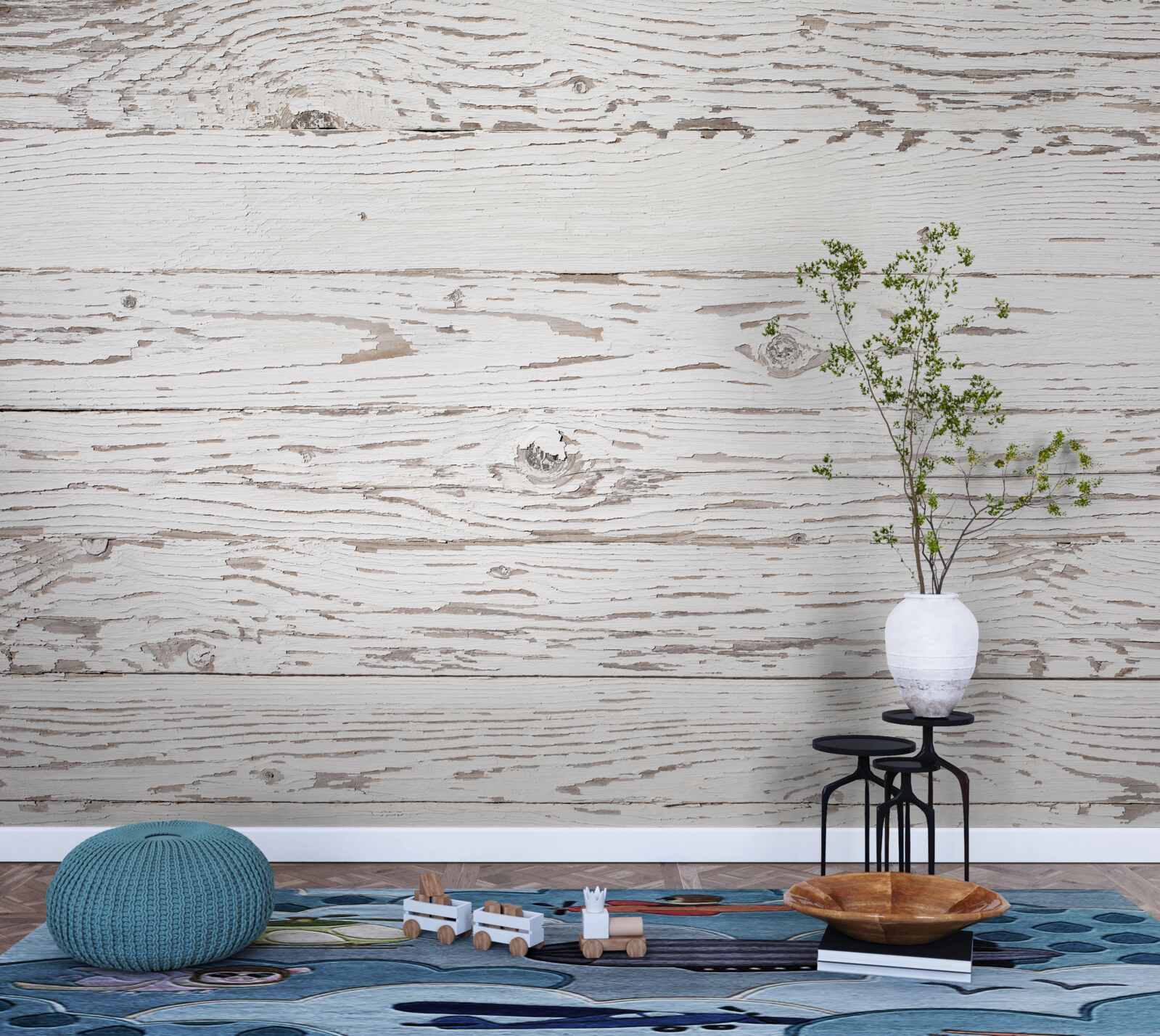 Fototapeta obielená, starožitná parketová doska