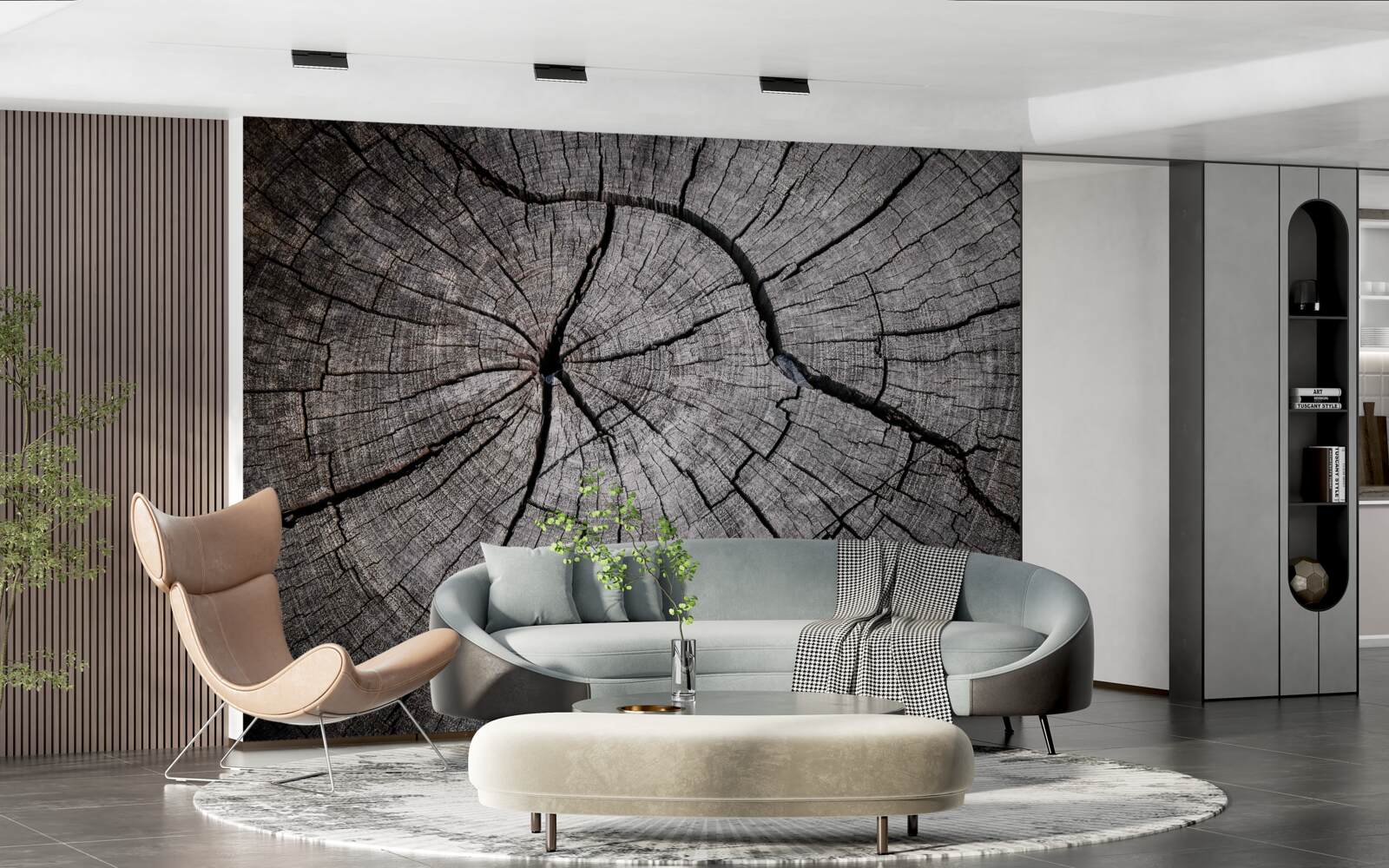 Fototapeta praskliny prechádzajú starým drevom