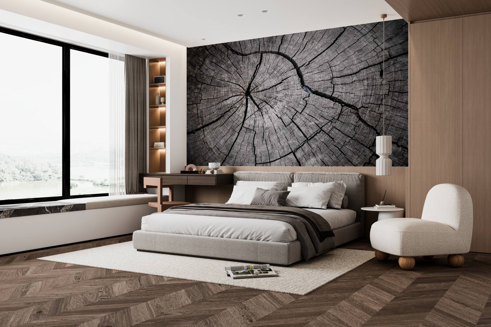 Fototapeta praskliny prechádzajú starým drevom