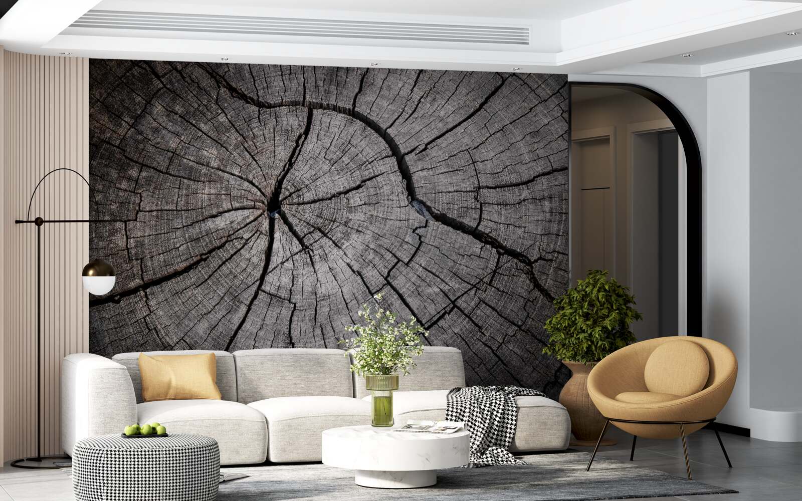 Fototapeta praskliny prechádzajú starým drevom