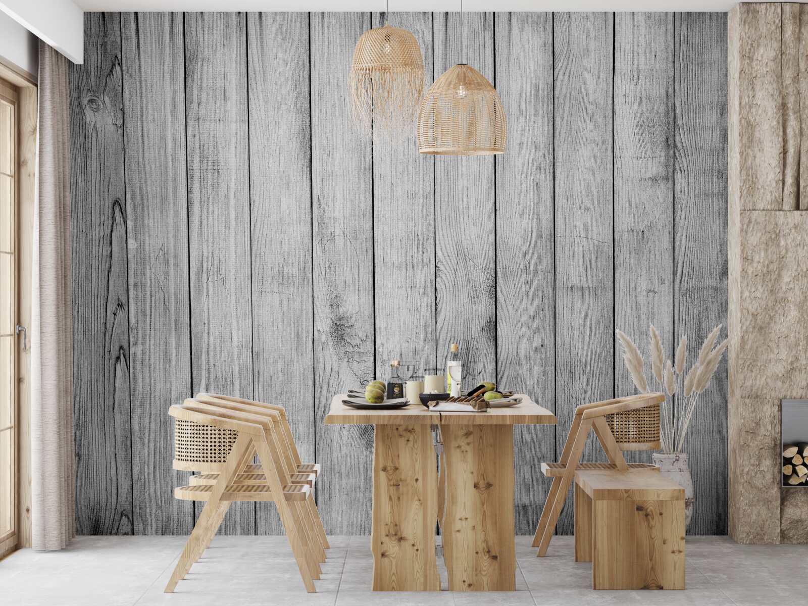 Fototapeta svetlošedá parketová doska