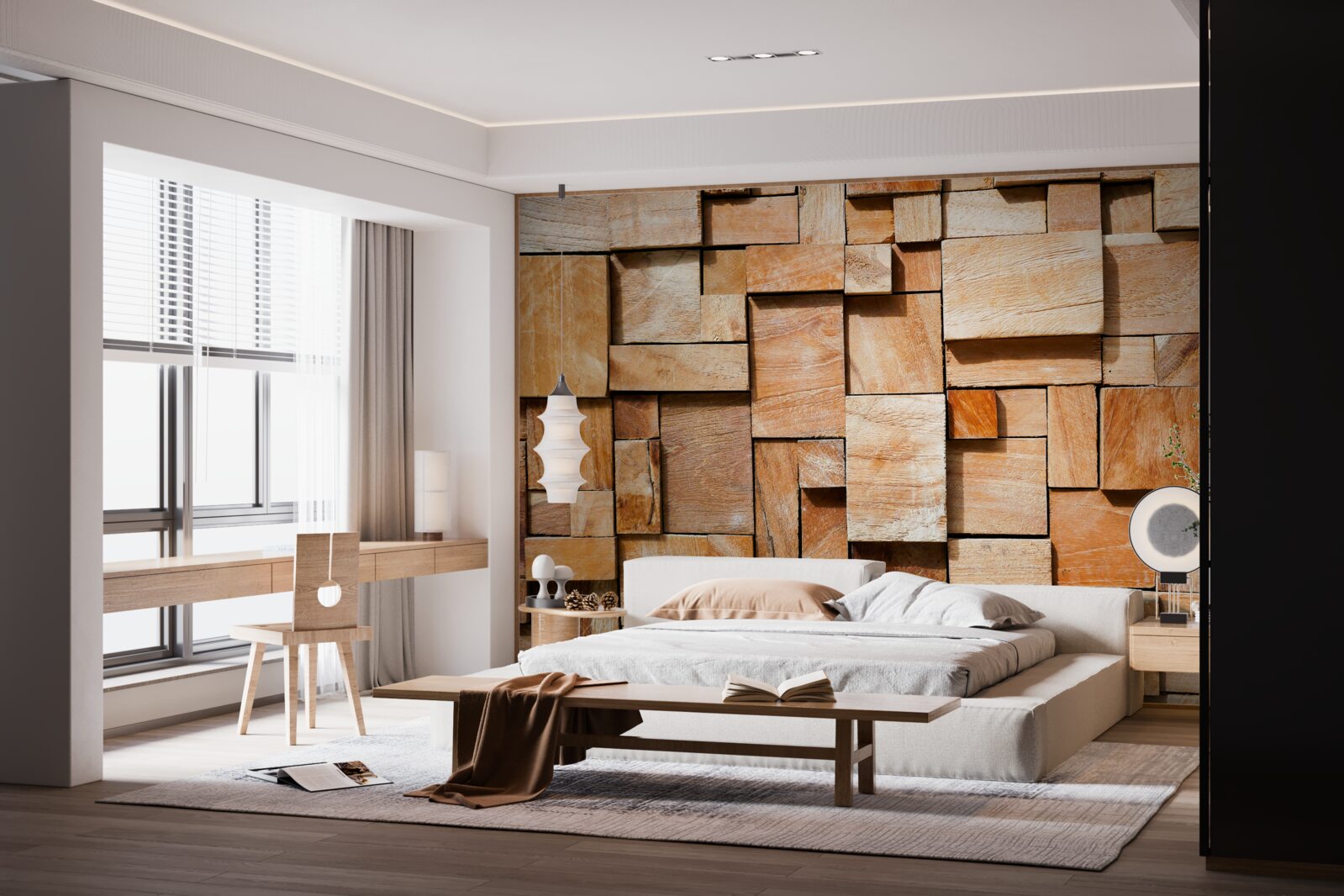 Fototapeta dekoračný výrobok z drevených úlomkov