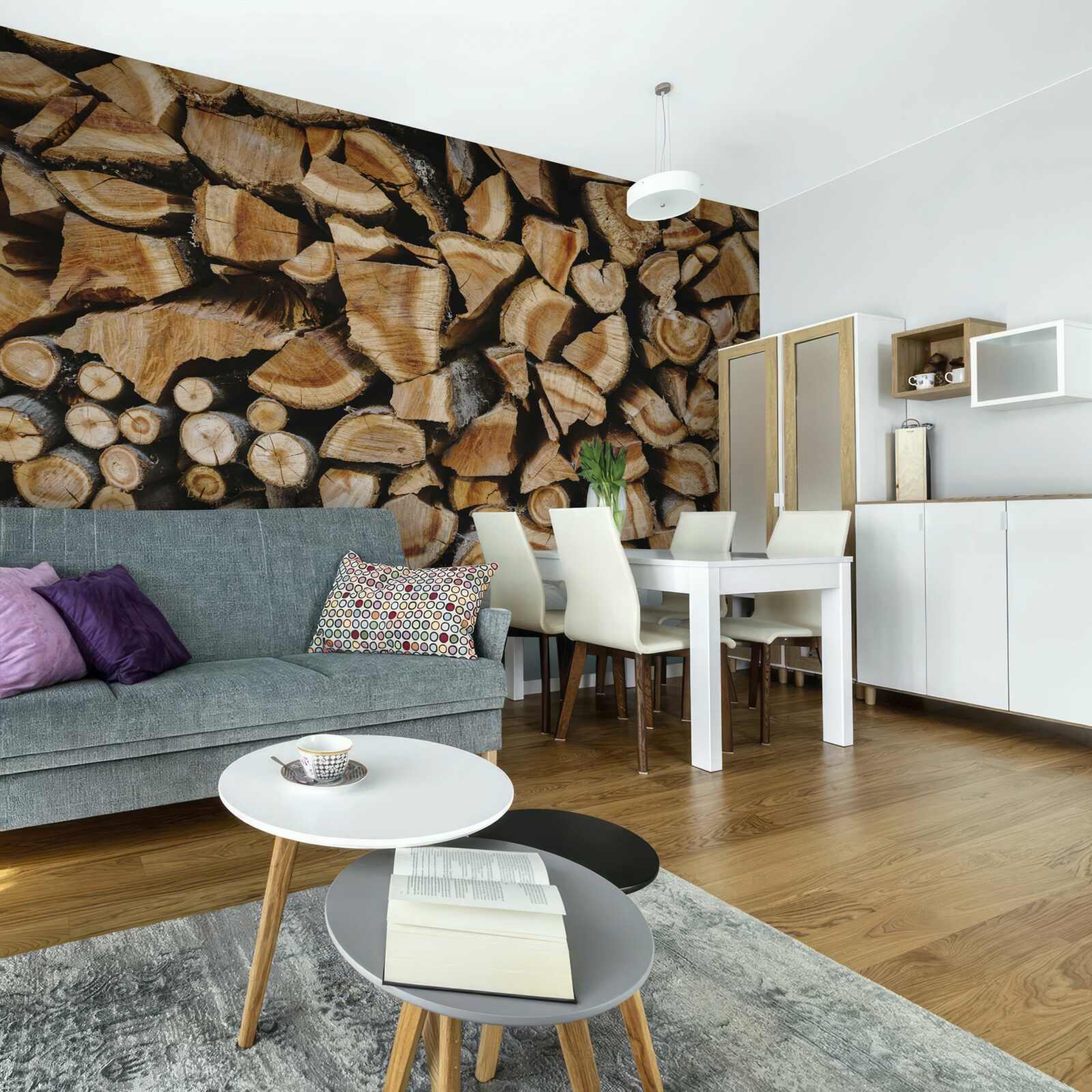 Fototapeta kusy dreva naskladané dohromady