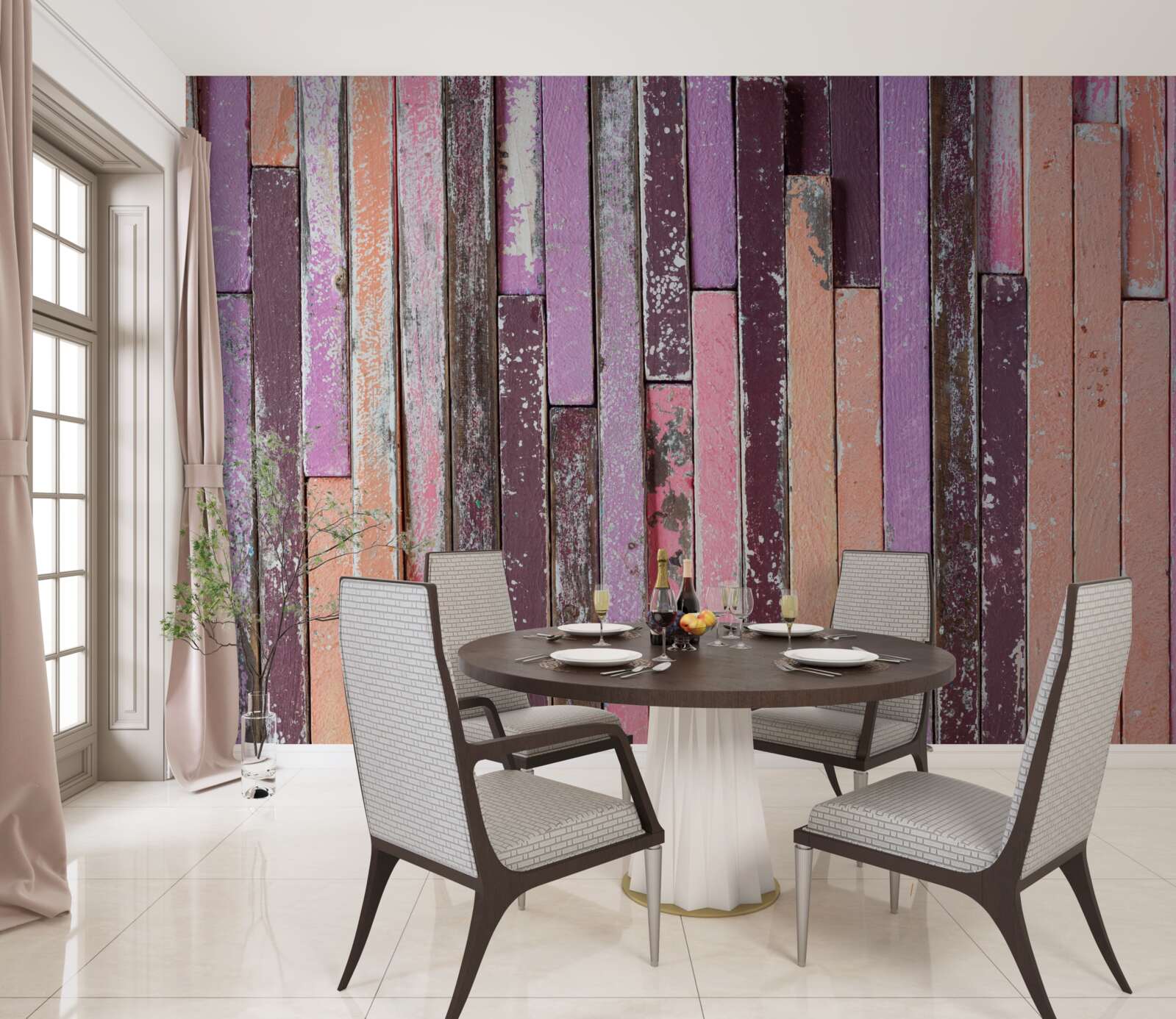 Fototapeta drevené parketové lišty v rôznych farbách z dávnych čias