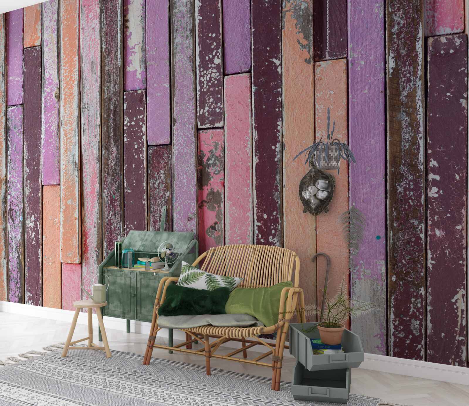 Fototapeta drevené parketové lišty v rôznych farbách z dávnych čias