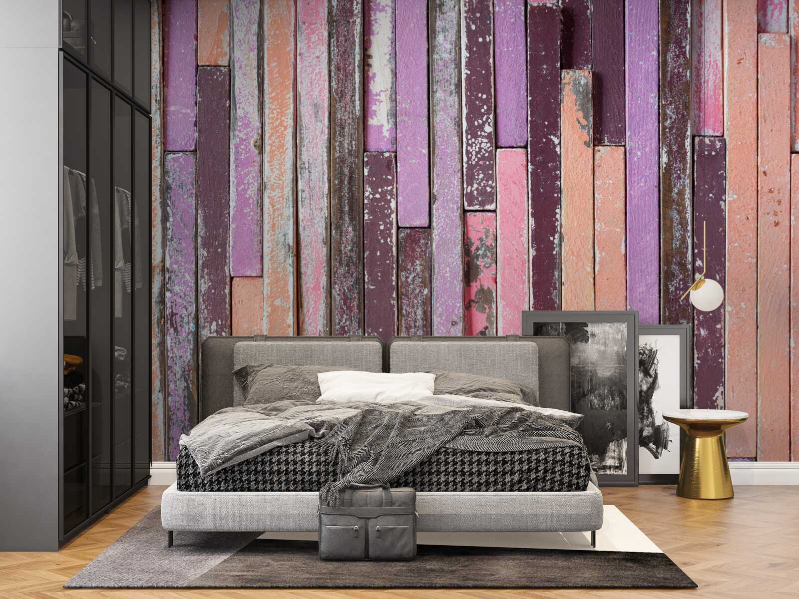 Fototapeta drevené parketové lišty v rôznych farbách z dávnych čias