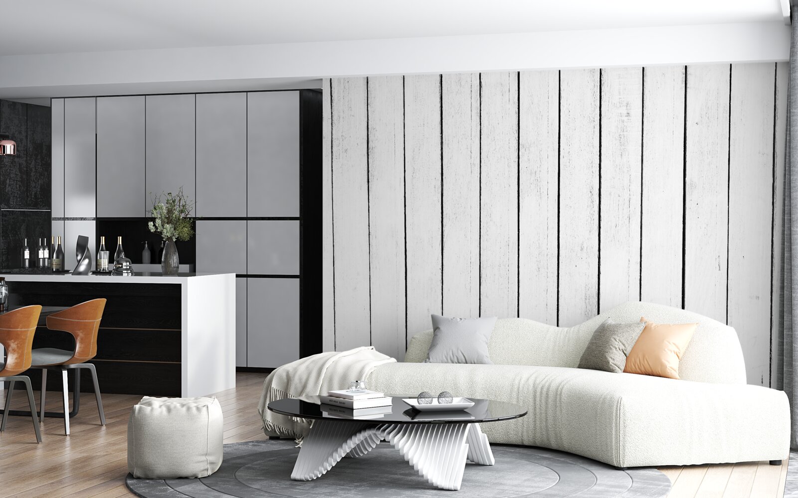 Fototapeta biela parketová doska