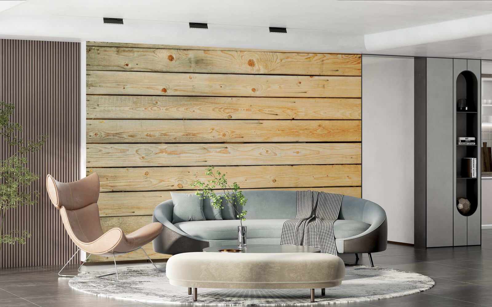 Fototapeta obušky zo svetlohnedého dreva