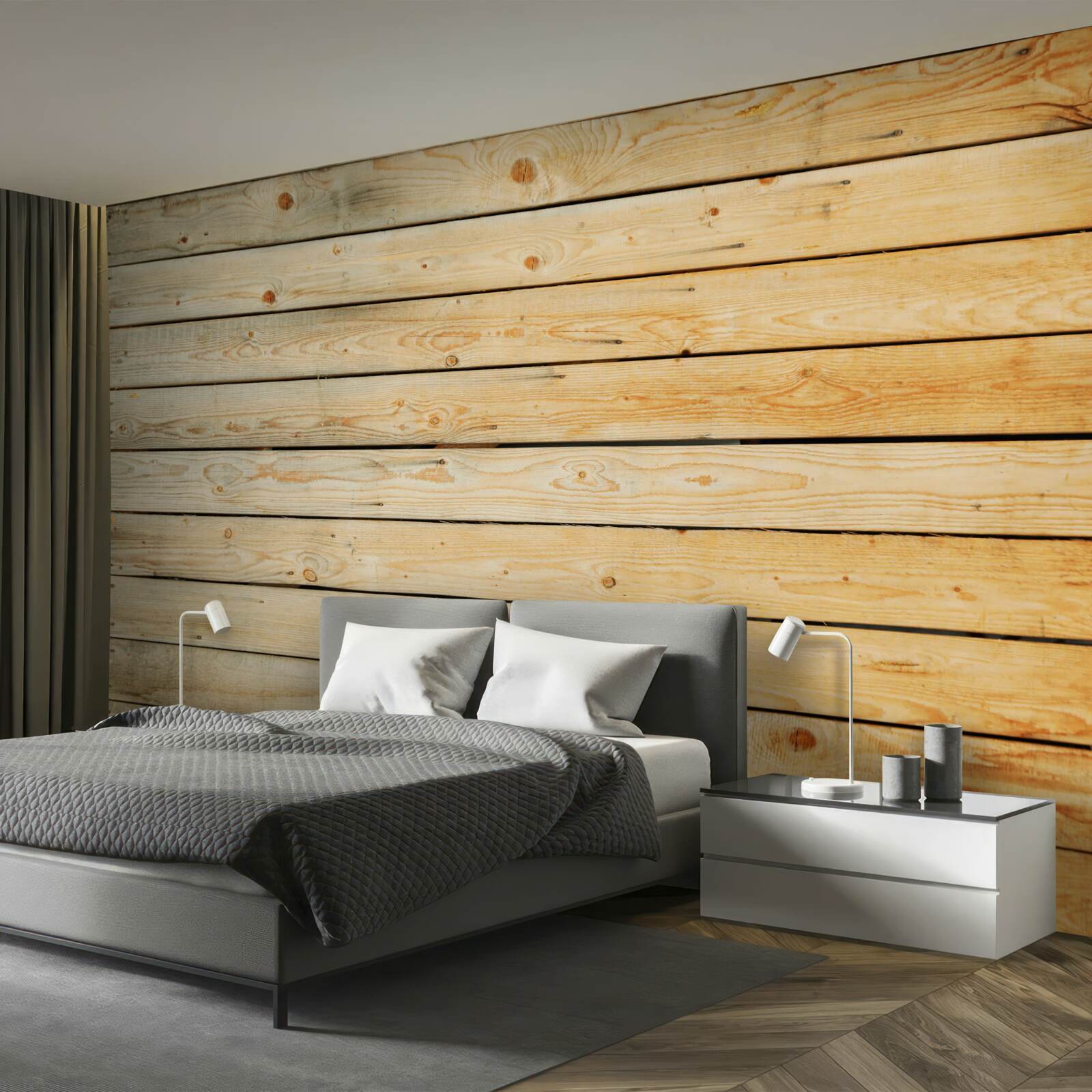 Fototapeta obušky zo svetlohnedého dreva