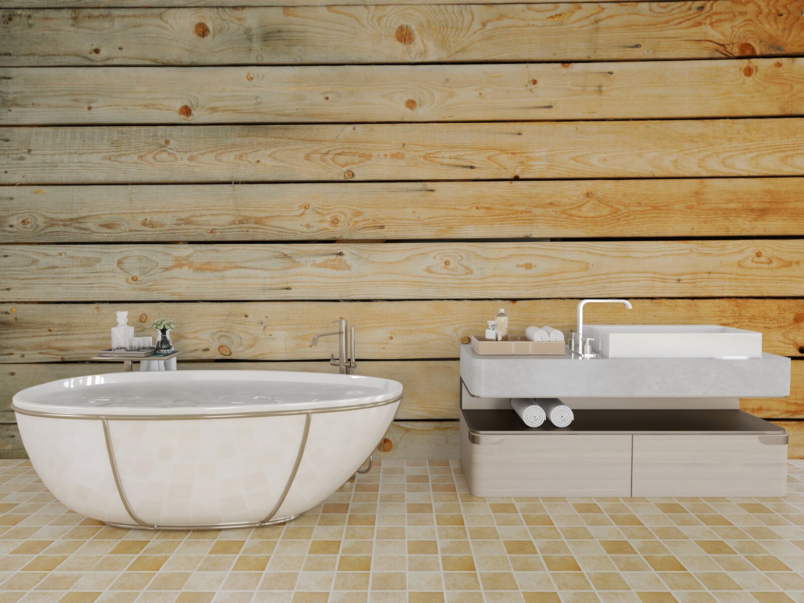 Fototapeta obušky zo svetlohnedého dreva