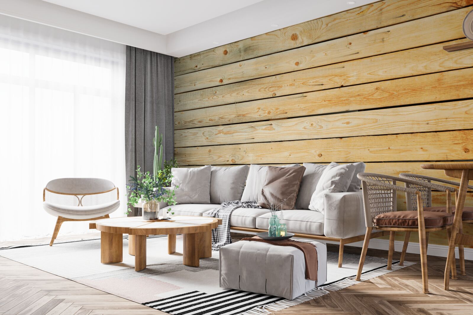 Fototapeta obušky zo svetlohnedého dreva