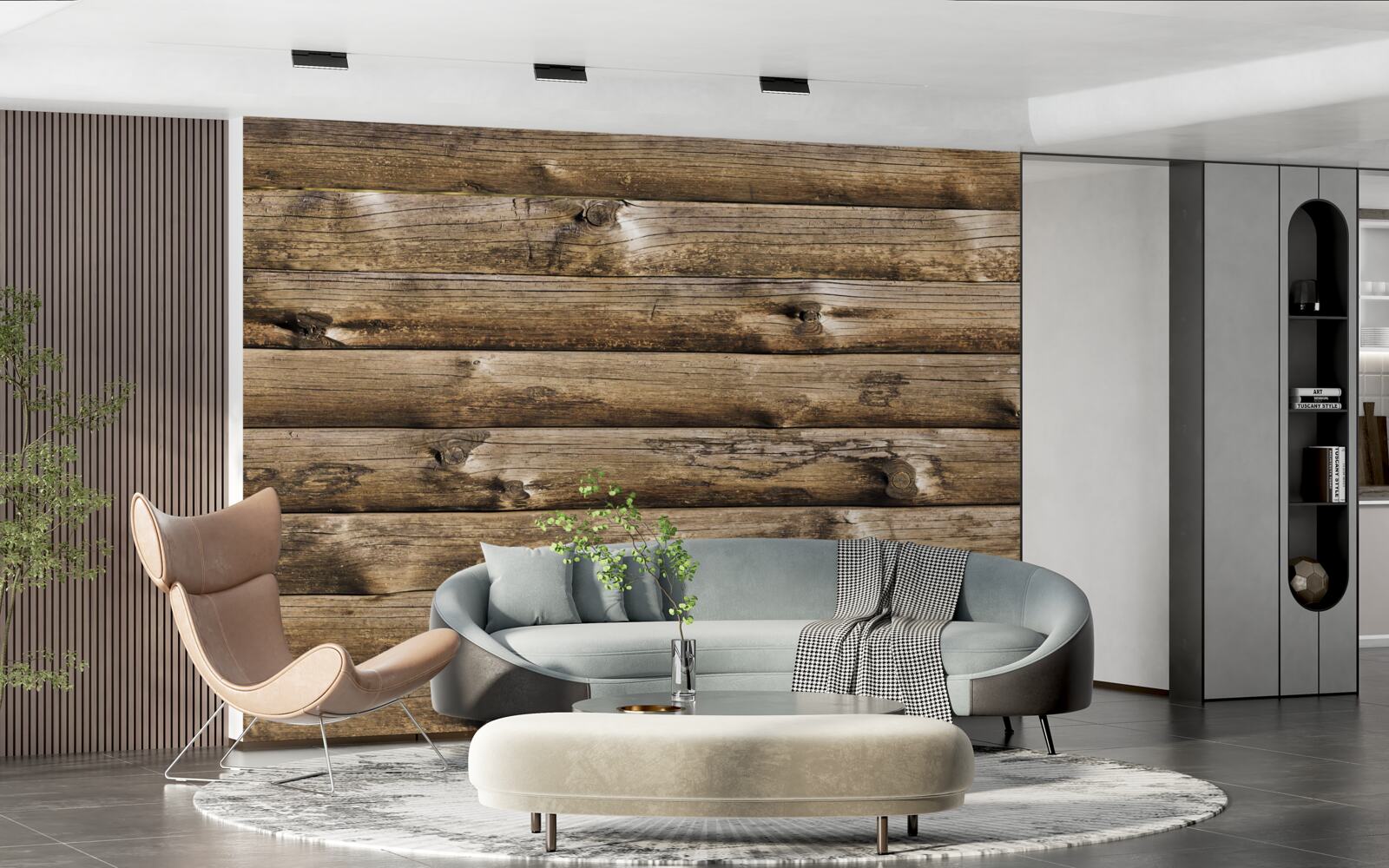 Fototapeta Stena z hnedých kmeňov