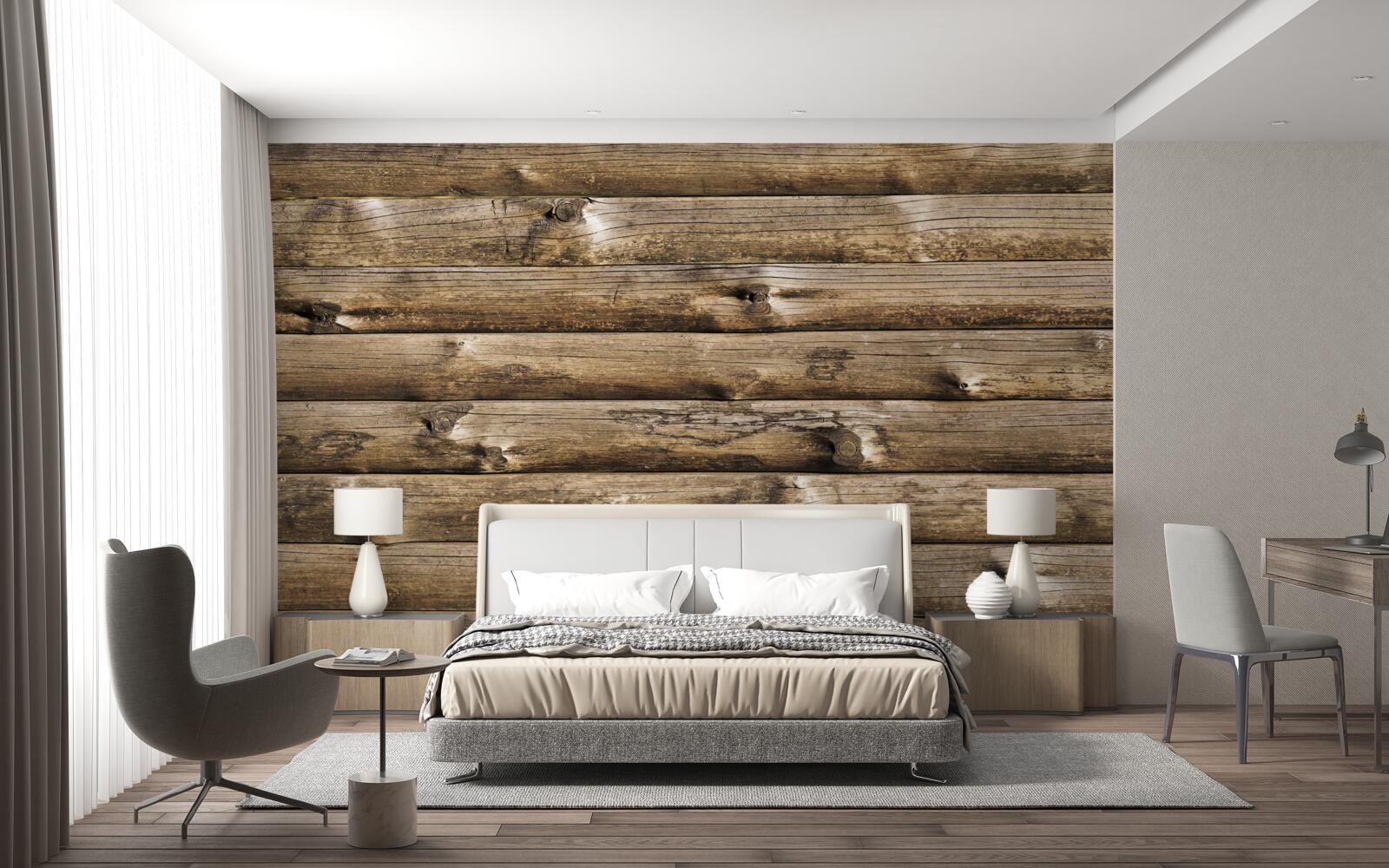 Fototapeta Stena z hnedých kmeňov