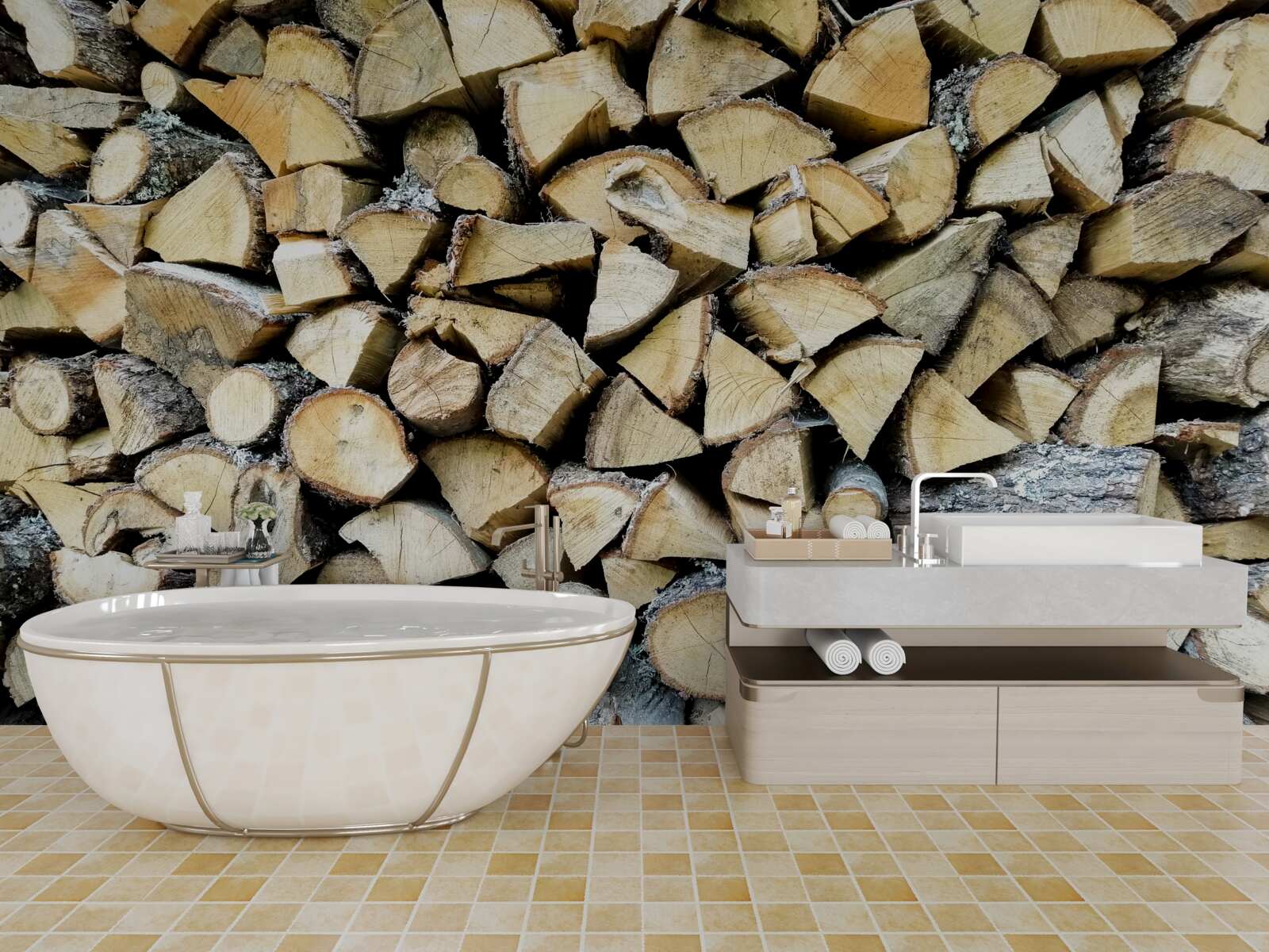 Fototapeta odpadové drevené bloky