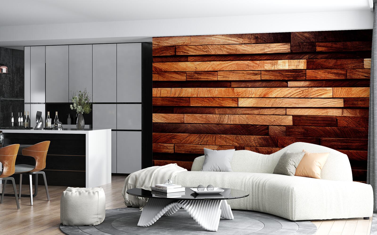 Fototapeta drevená stena zostavená z trámov