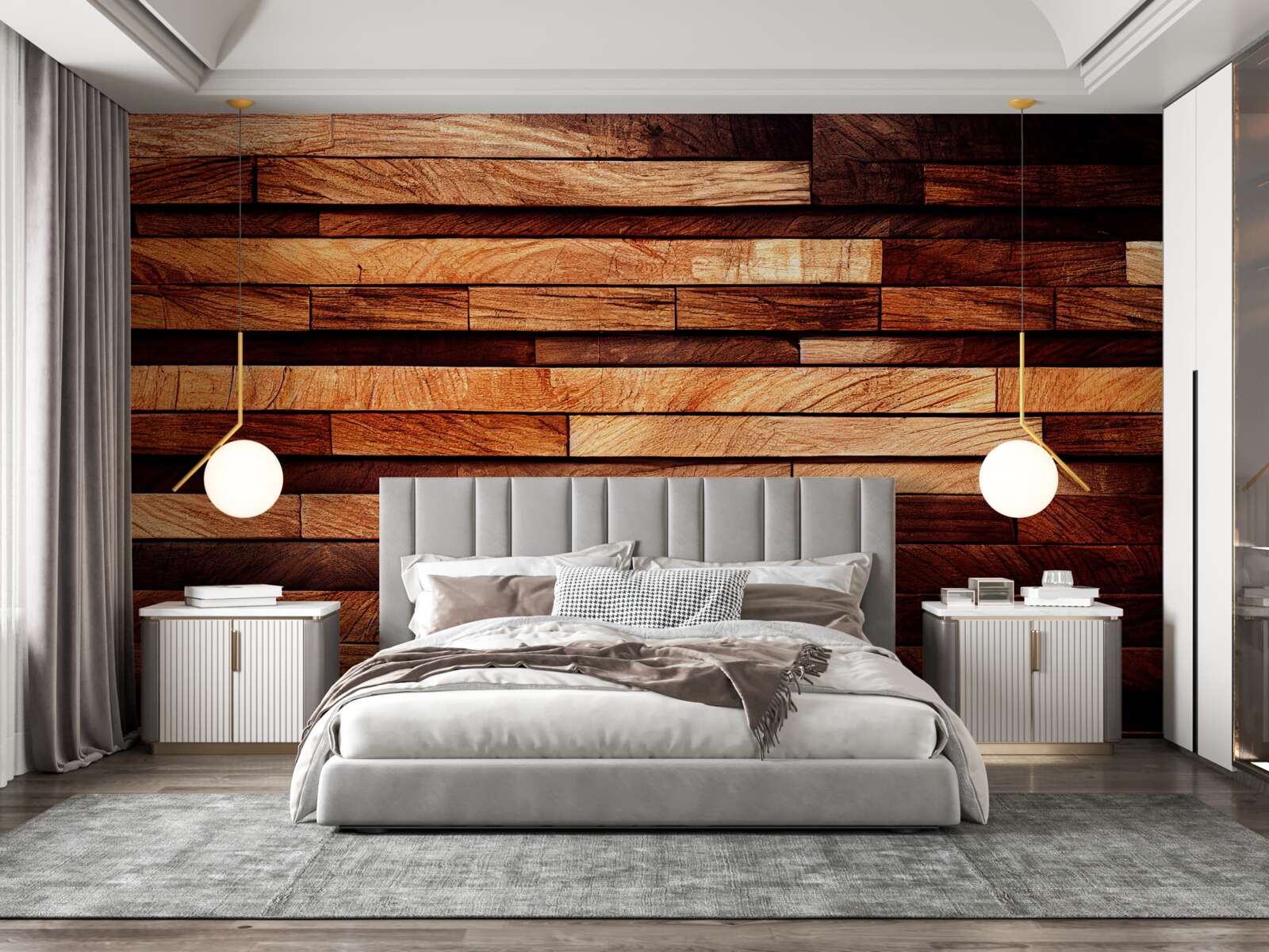 Fototapeta drevená stena zostavená z trámov