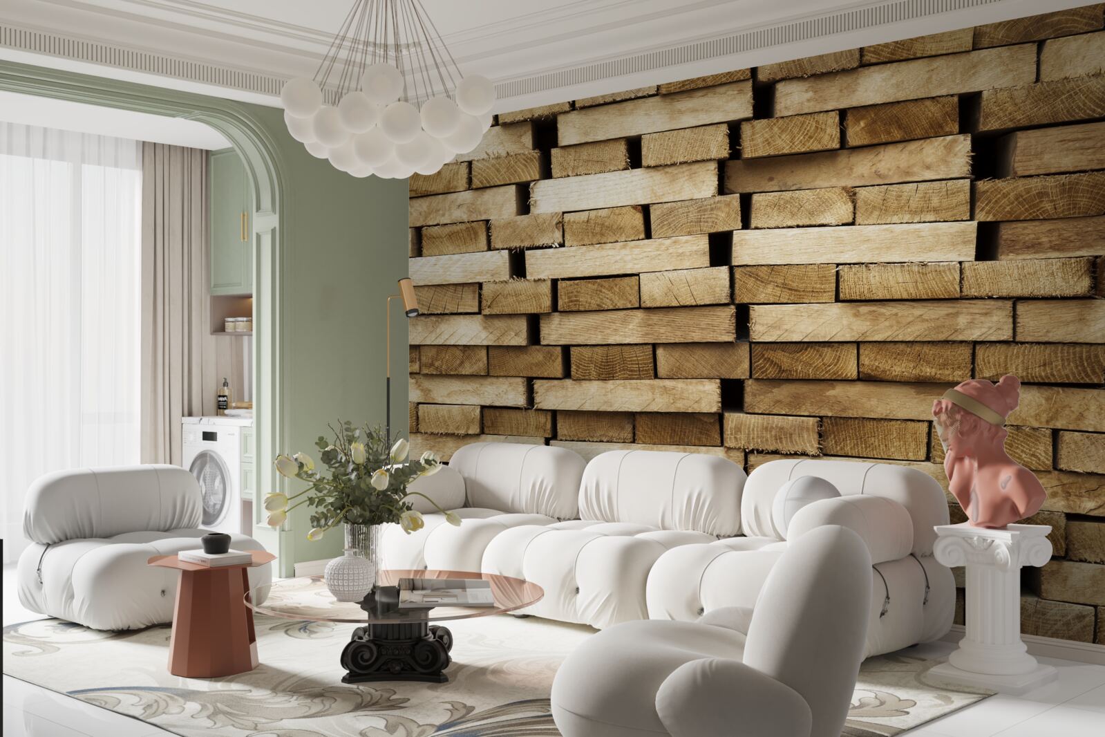 Fototapeta stena z dlažobných kociek