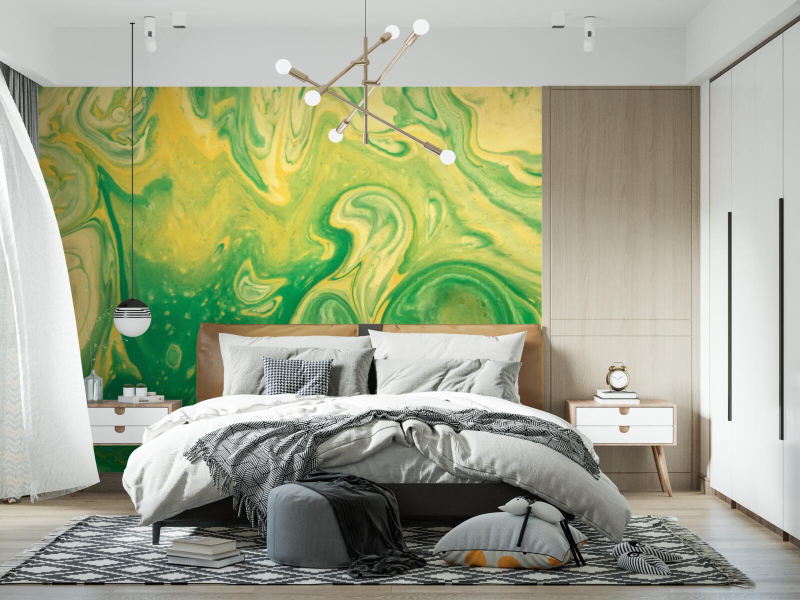 Fototapeta zeleno-žlté škvrny na pozadí