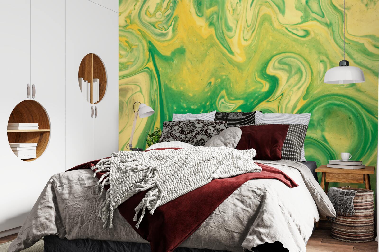 Fototapeta zeleno-žlté škvrny na pozadí