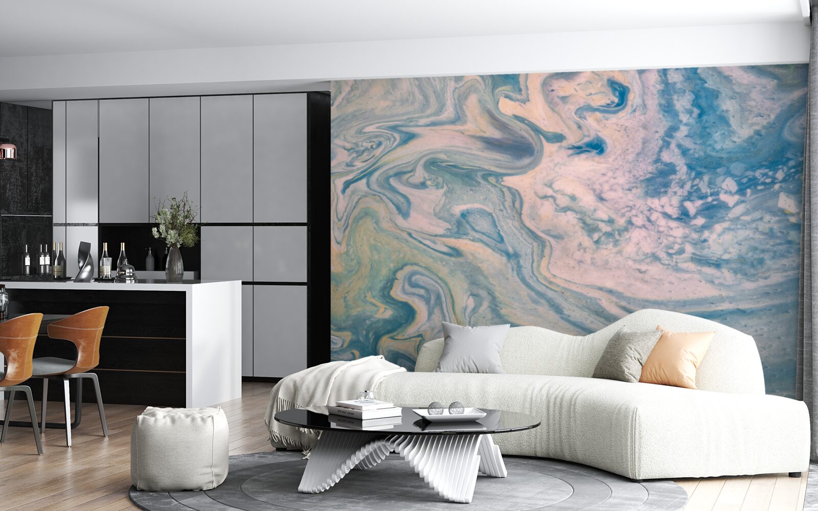 Fototapeta viacfarebné abstraktné čiary sledujúce hladké trajektórie