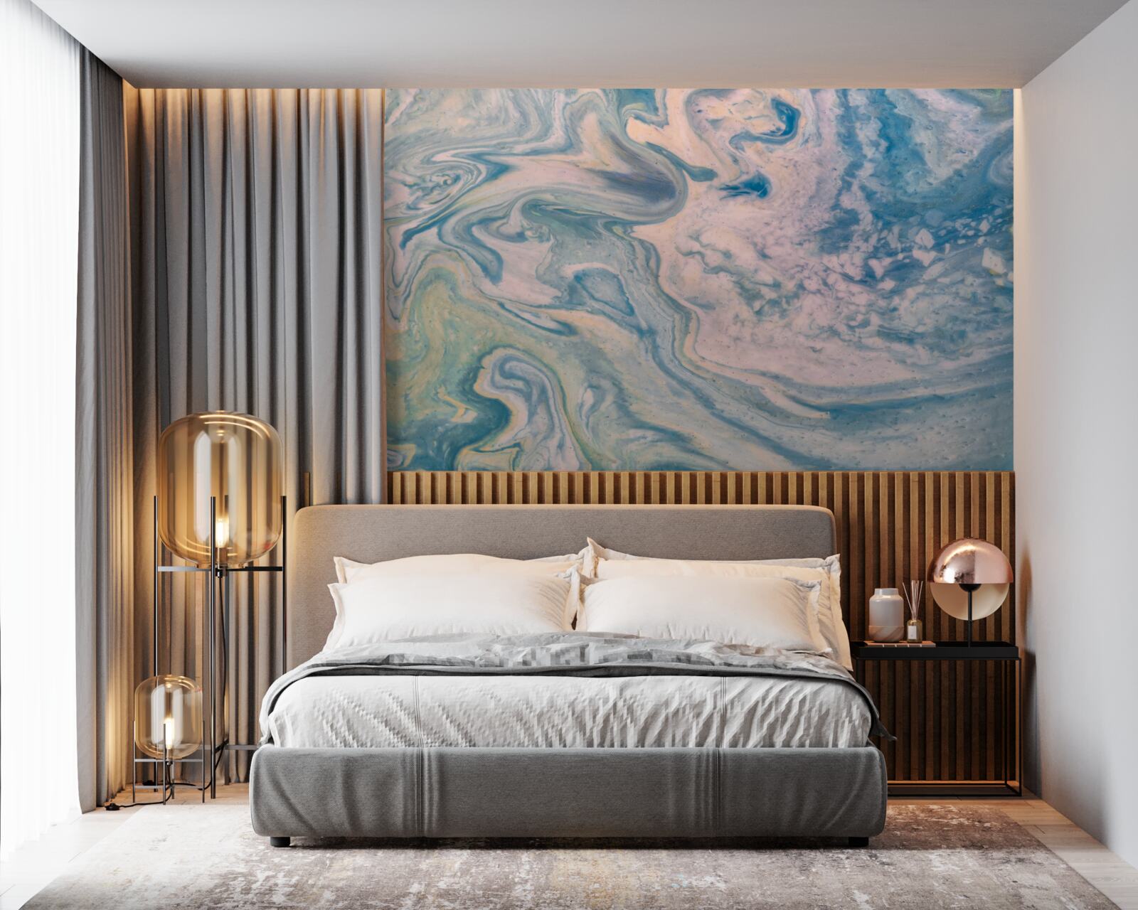 Fototapeta viacfarebné abstraktné čiary sledujúce hladké trajektórie