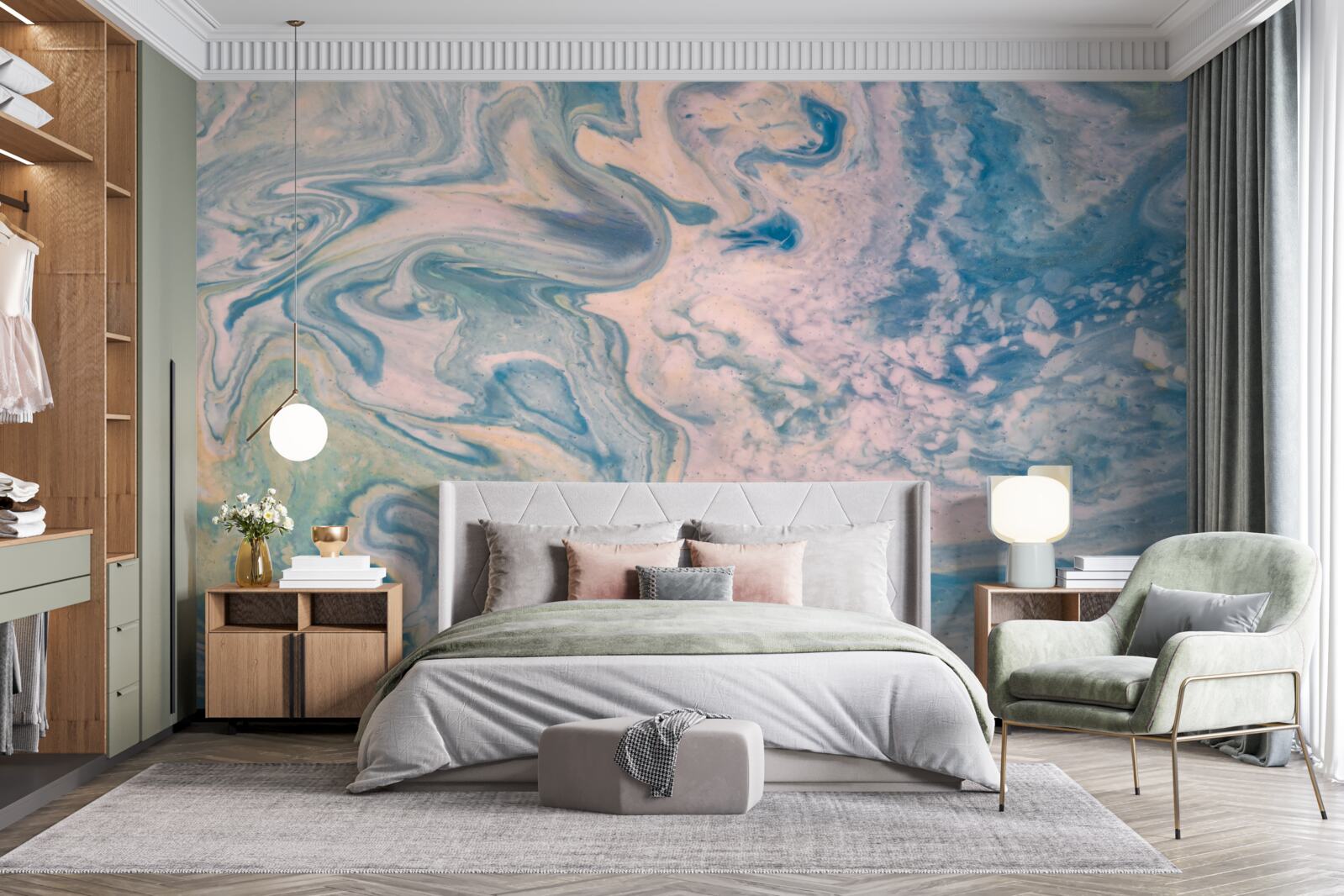 Fototapeta viacfarebné abstraktné čiary sledujúce hladké trajektórie