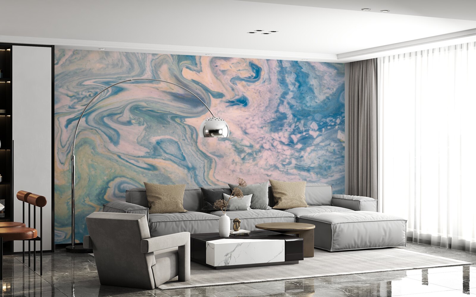 Fototapeta viacfarebné abstraktné čiary sledujúce hladké trajektórie