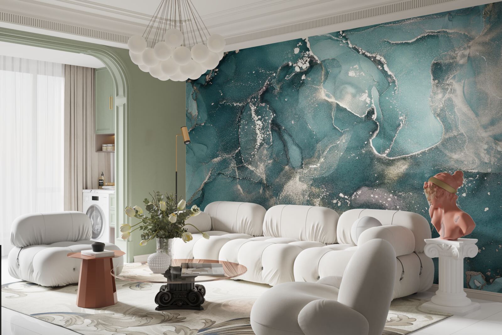 Fototapeta zelená kvapalina s tmavým odtieňom