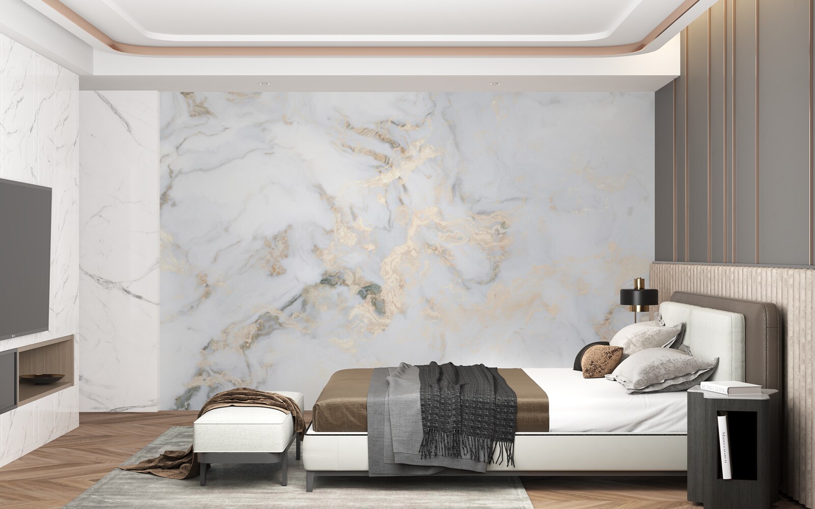 Fototapeta luxusný biely mramor