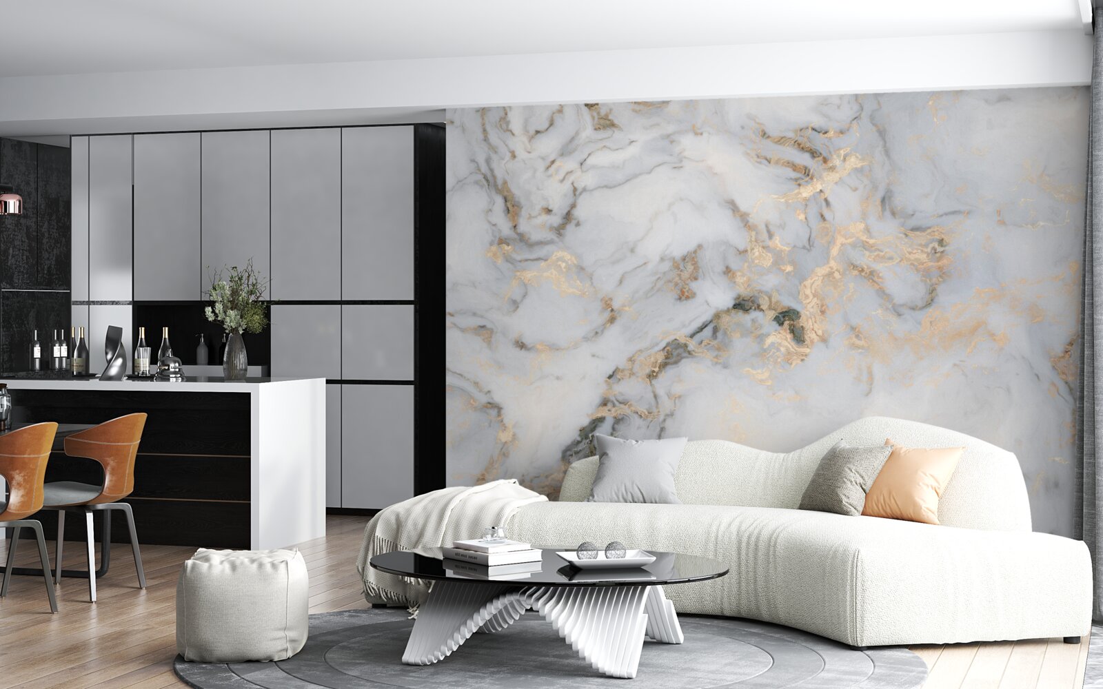 Fototapeta mramor s malachitovým akcentom