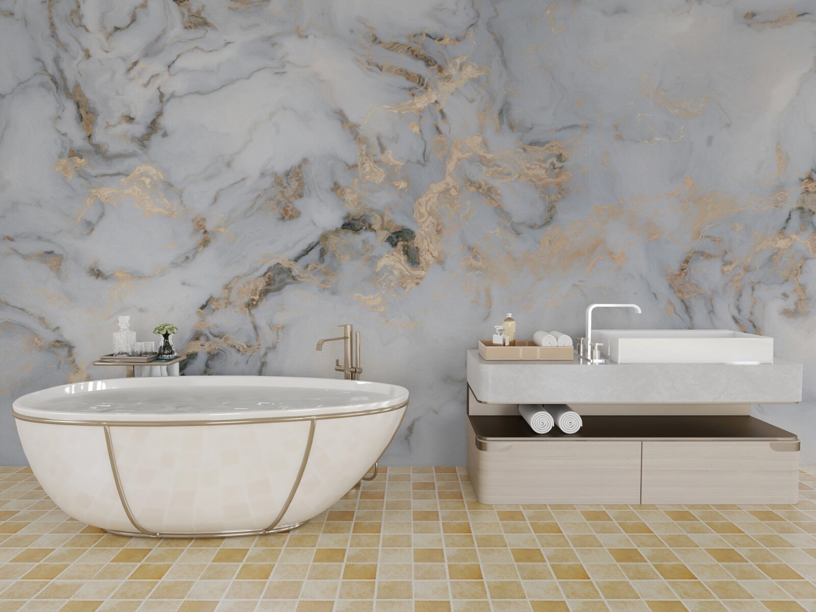 Fototapeta mramor s malachitovým akcentom