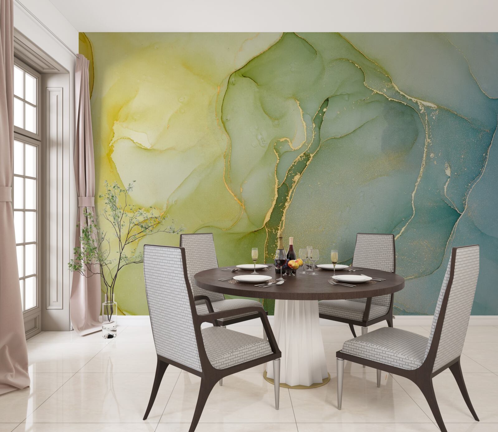 Fototapeta mramorové pozadie v odtieňoch mäty